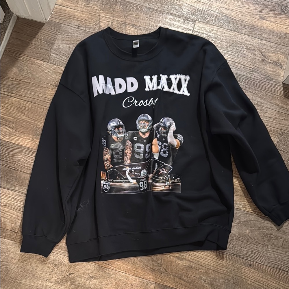 Black Crewneck Sweater with Graphic